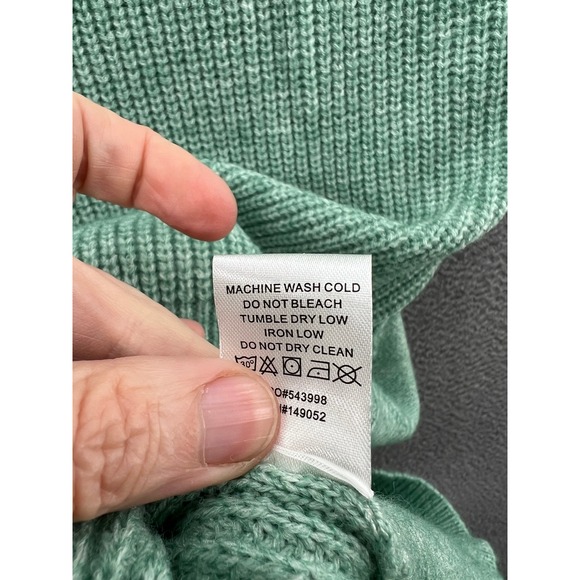 Fashion Nova Sweater Dress Sz XL Mint Green Cable Knit Long Sleeve Midi - Picture 9 of 12